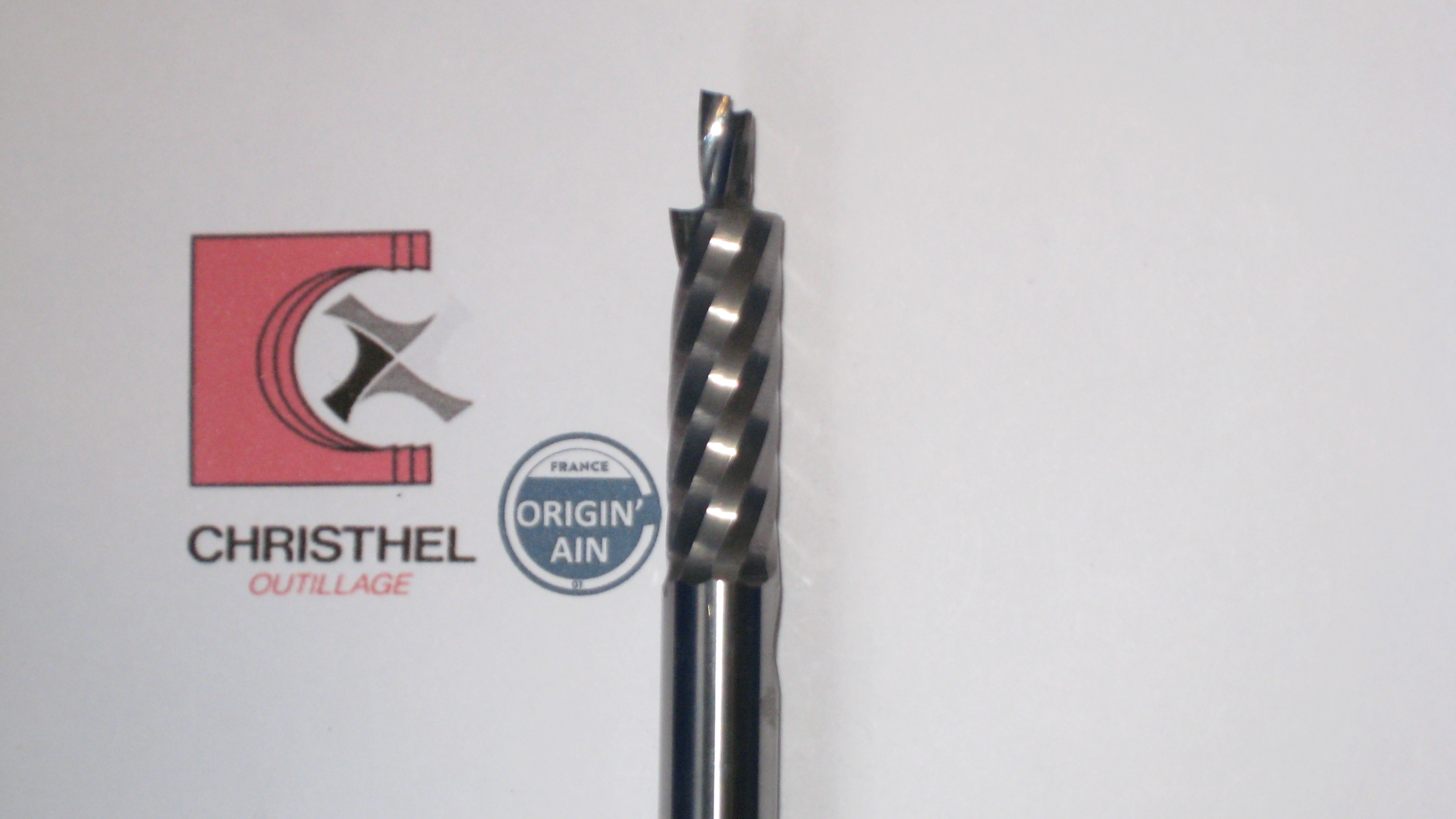 FRAISE UNE DENT CARBURE ETAGEE Ø6x15/Ø10x25 LT100 ALU FOND PLAT 0108D10E615125100